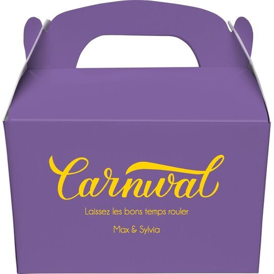 Script Carnival Gable Favor Boxes